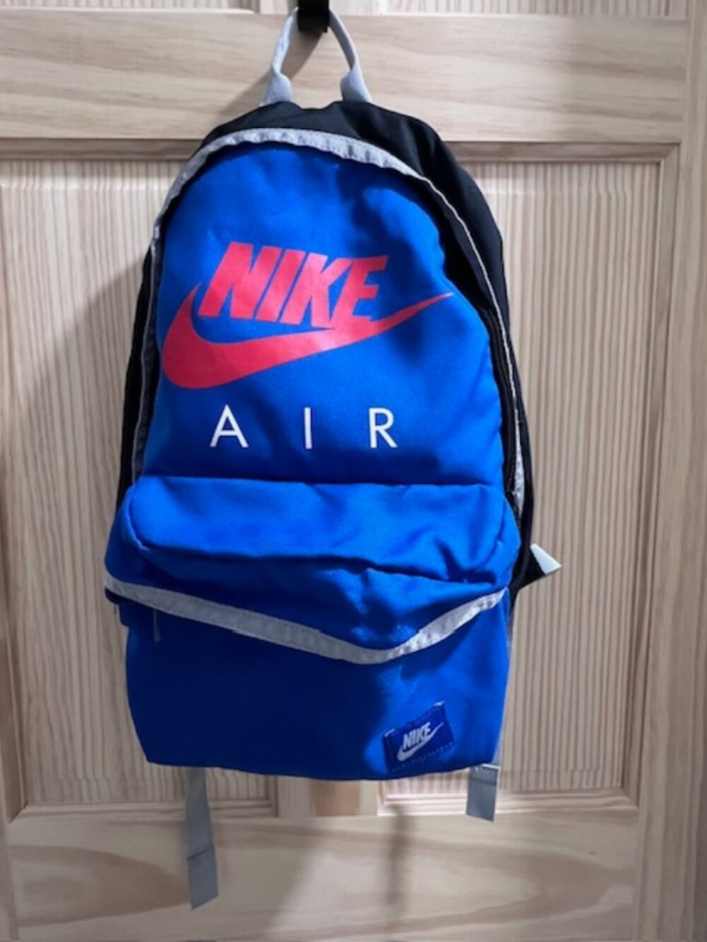 Nike Air Half Day backpack red and blue iconic logo spacious daily school use